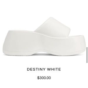 NAKEDWOLFE WHITE LEATHER PLATFORM SANDAL SIZE US 10 SIZE 40